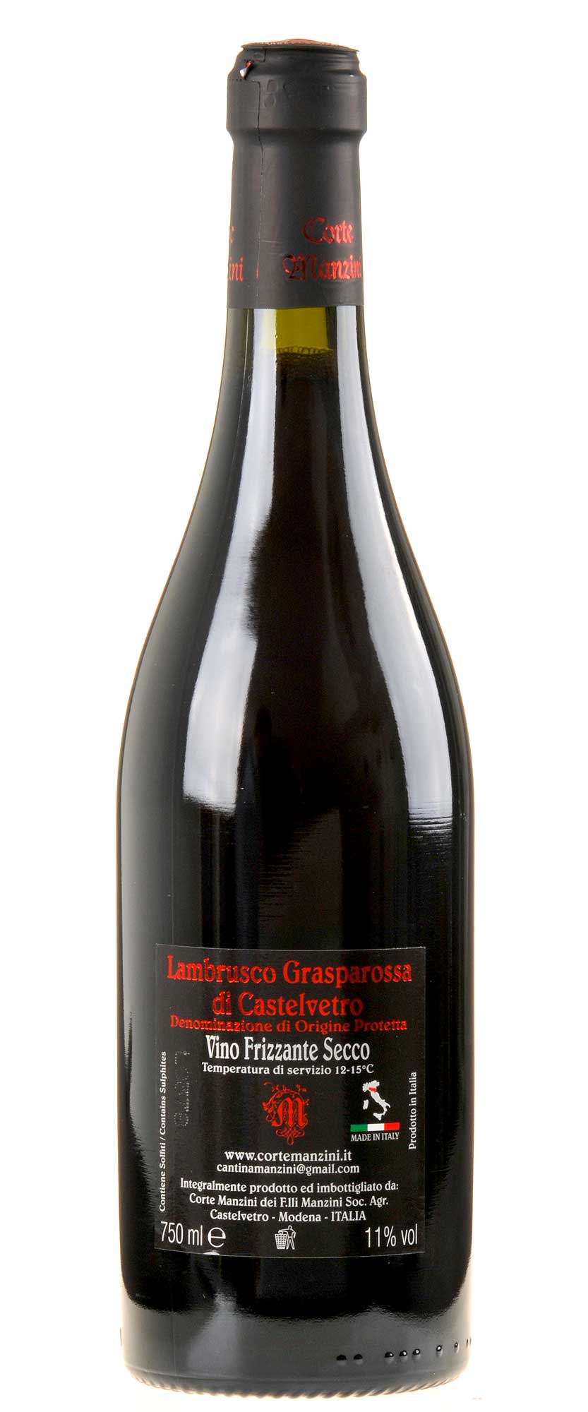 Corte Manzini Lambrusco Grasparossa Secco Rücketikette