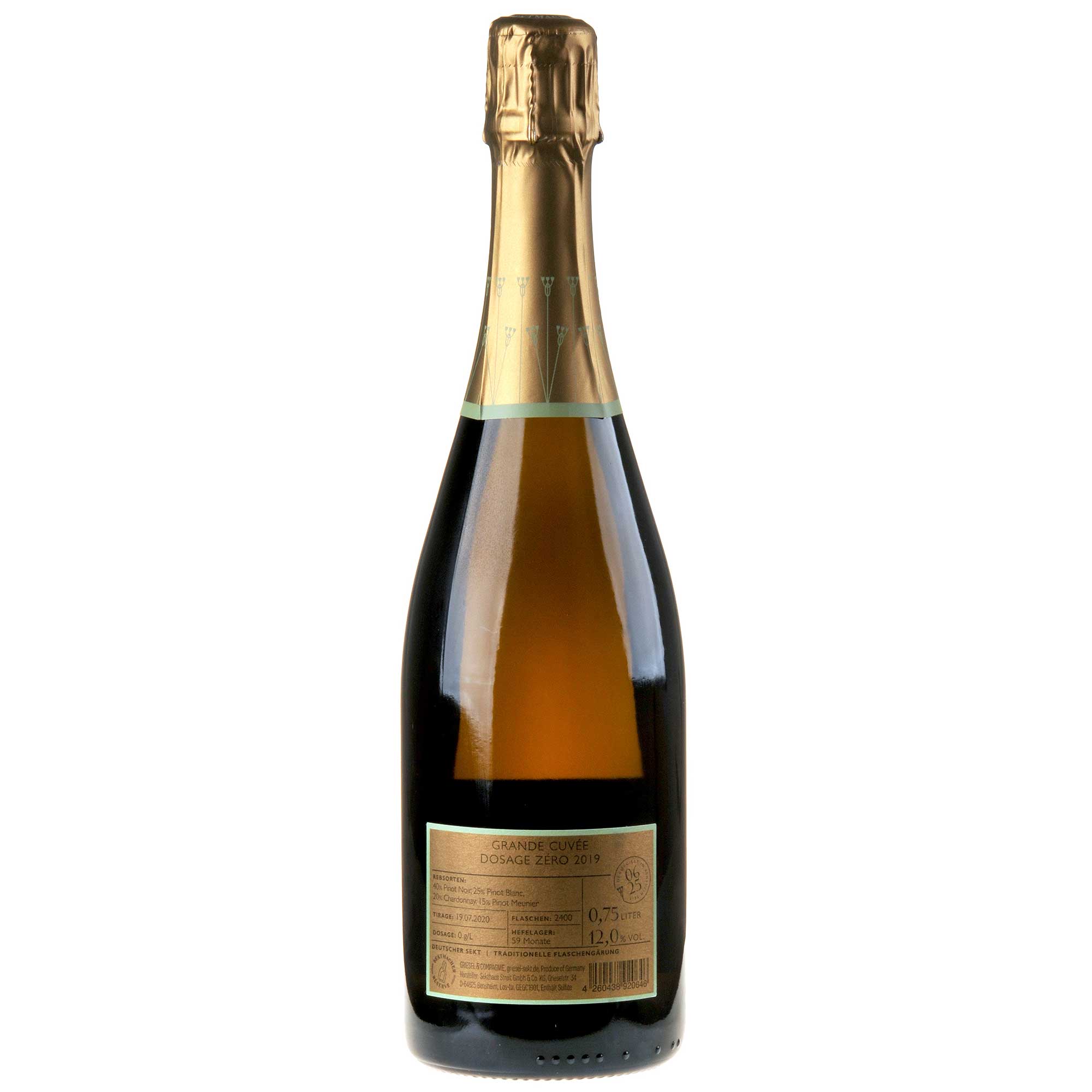 Griesel & Compagnie Grande Cuvée Dosage Zero -Exquisit- 2019 Ruecketikett