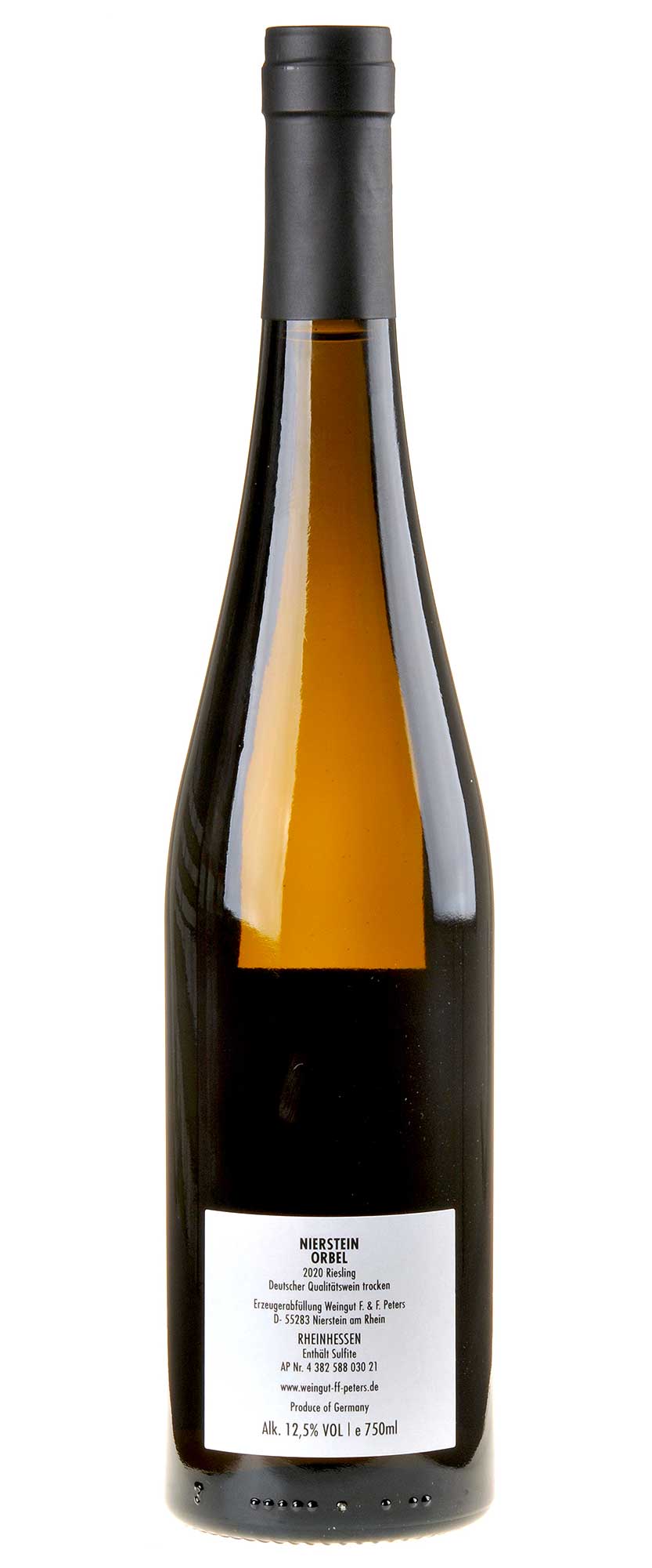 Felix Peters Riesling Nierstein Orbel 2020 Rücketikett