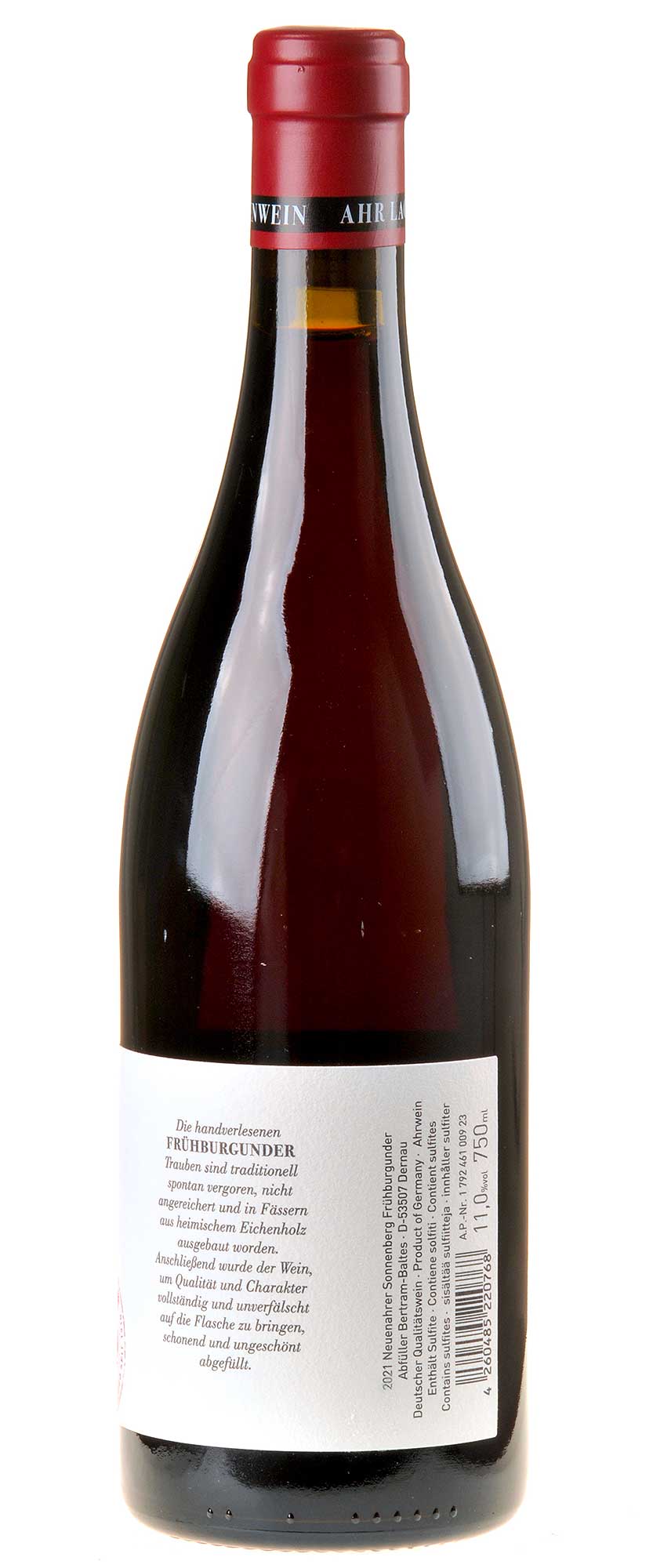 Bertram - Baltes Frühburgunder Neuenahrer Sonnenberg 2021 Rücketikett