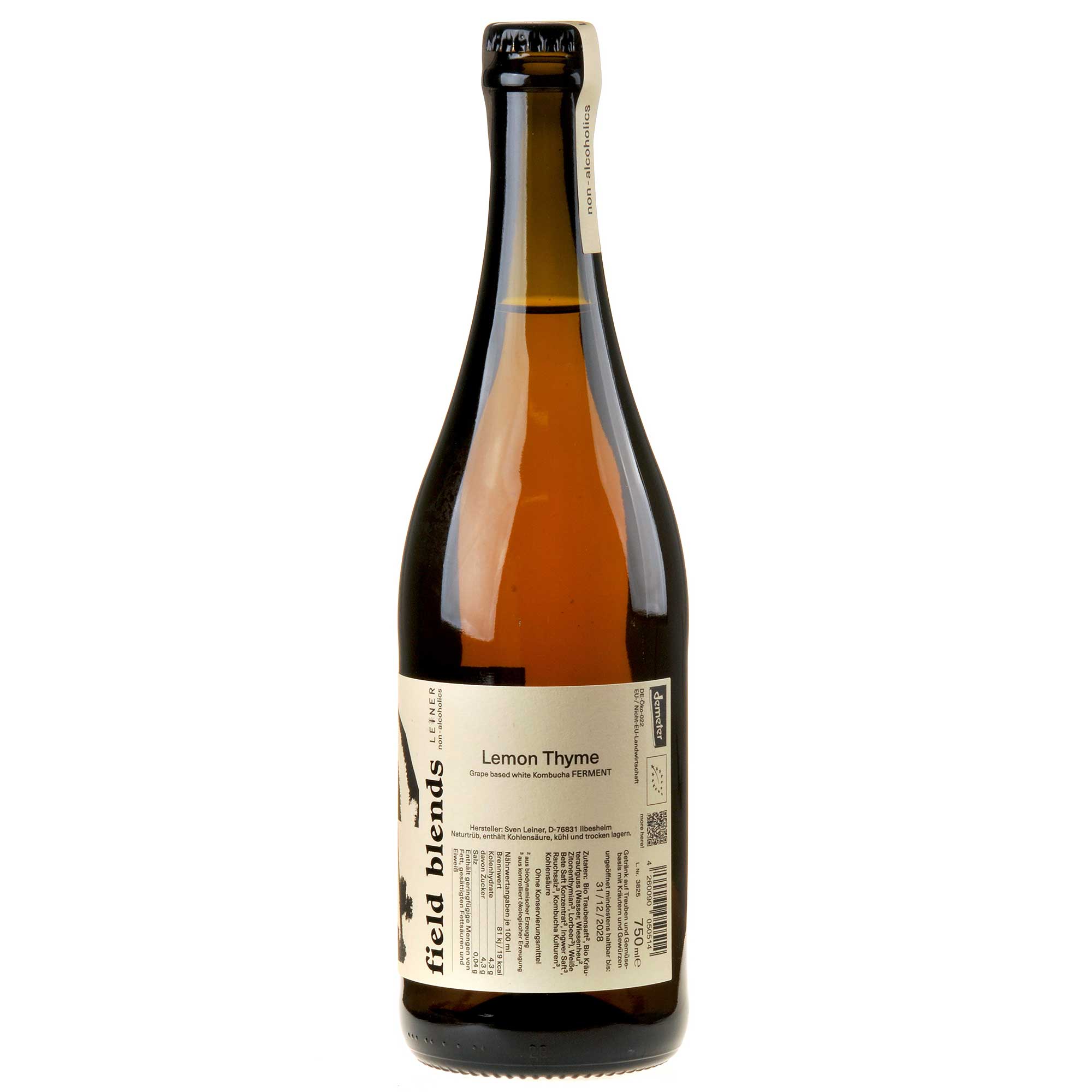 Weingut Leiner Field Blends Lemon Thyme alkoholfrei Bio Ruecketikett