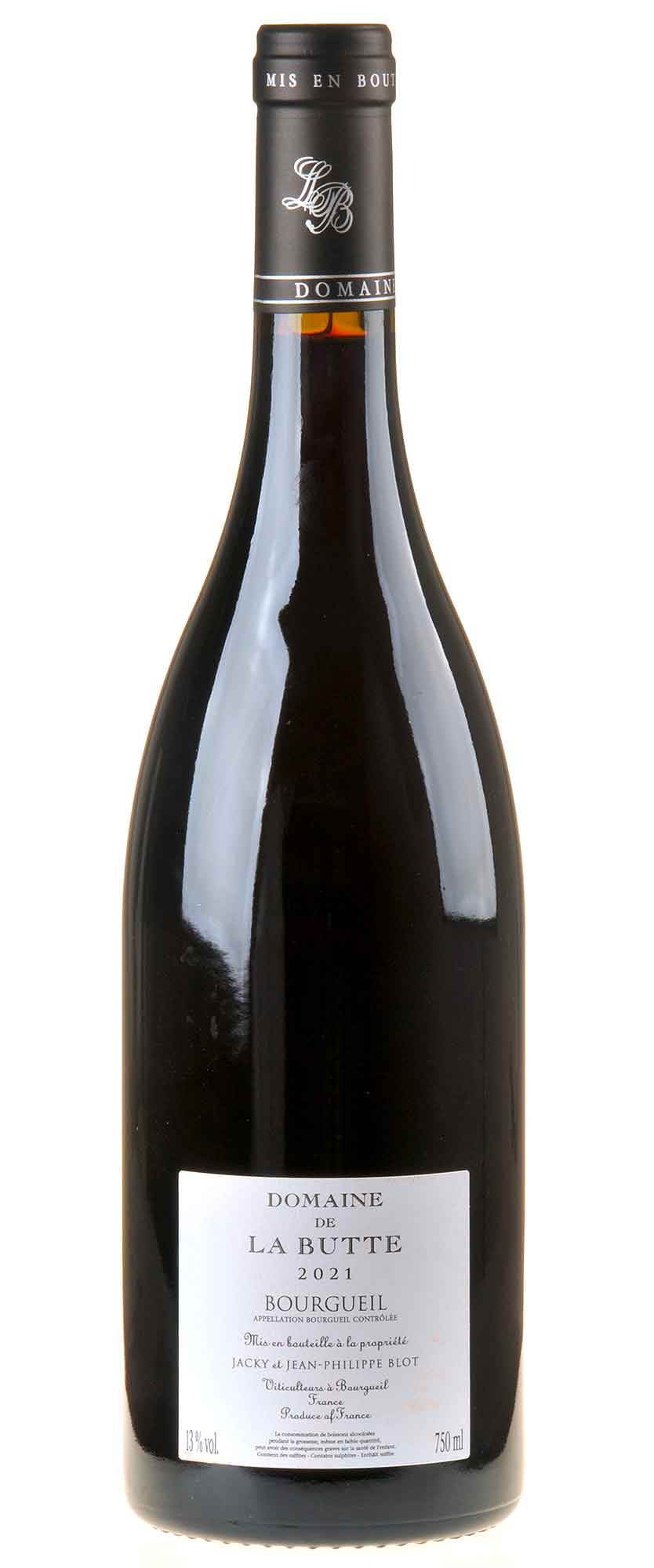 Domaine de la Butte Mi-Pente Bourgueil 2021 Rücketikett