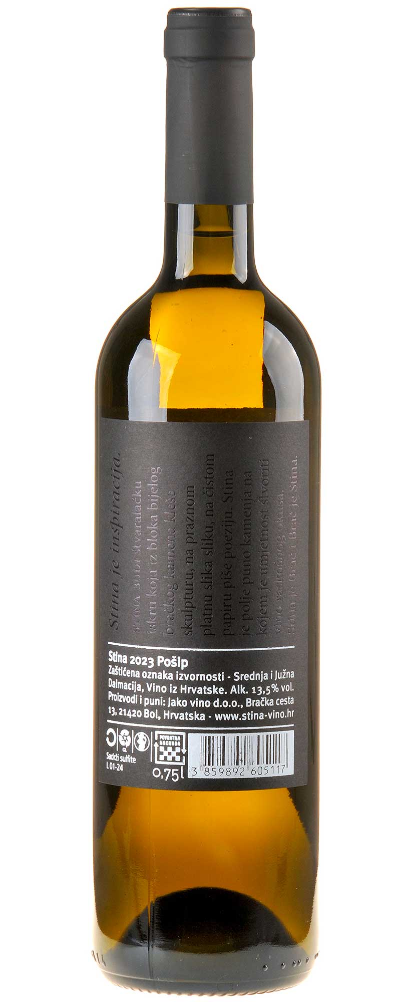 Stina Pošip 2023 Rücketikett