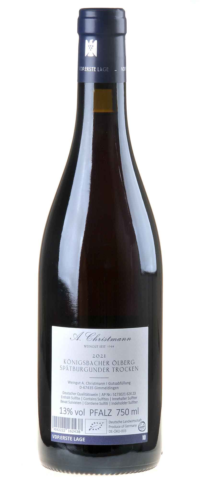 A.Christmann Spätburgunder Königsbacher Ölberg Erste Lage Bio 2021 Rücketikett