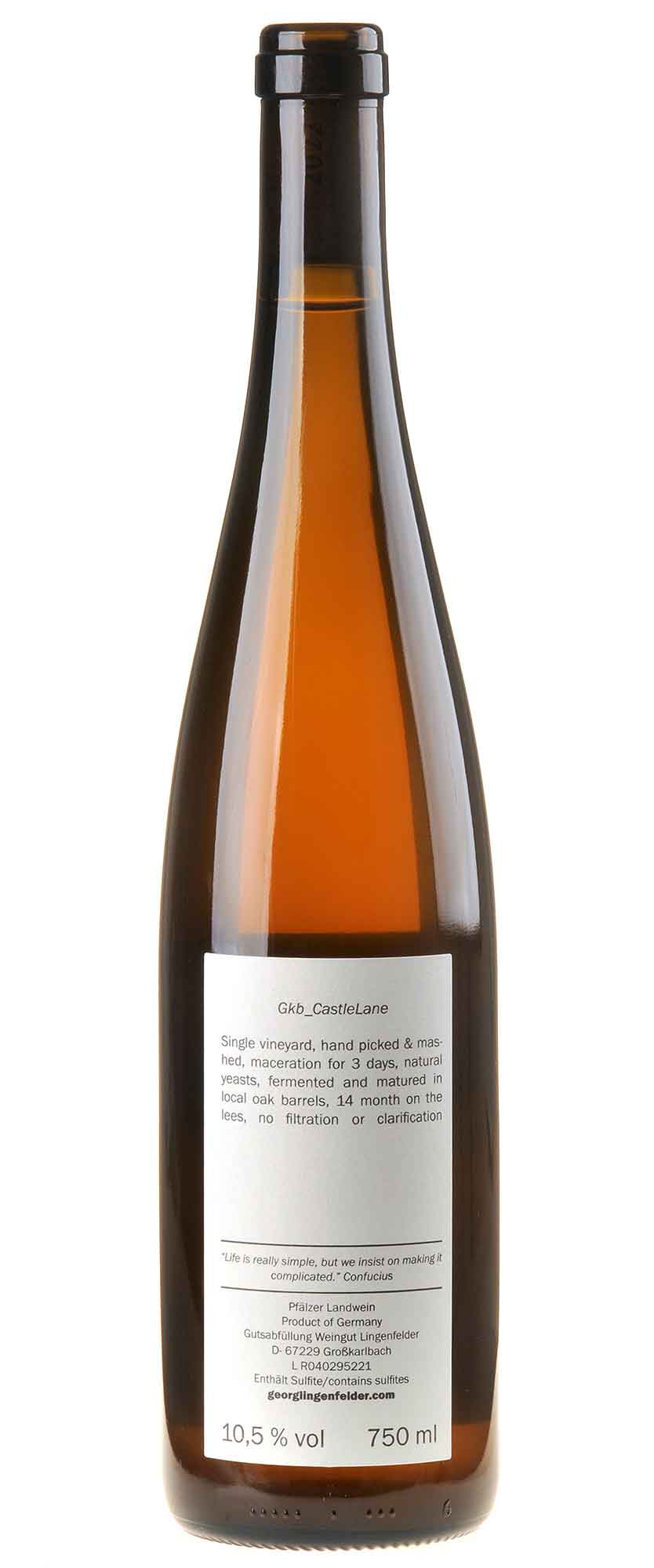 Georg Lingenfelder Morio Muskat 2022 Rücketikett