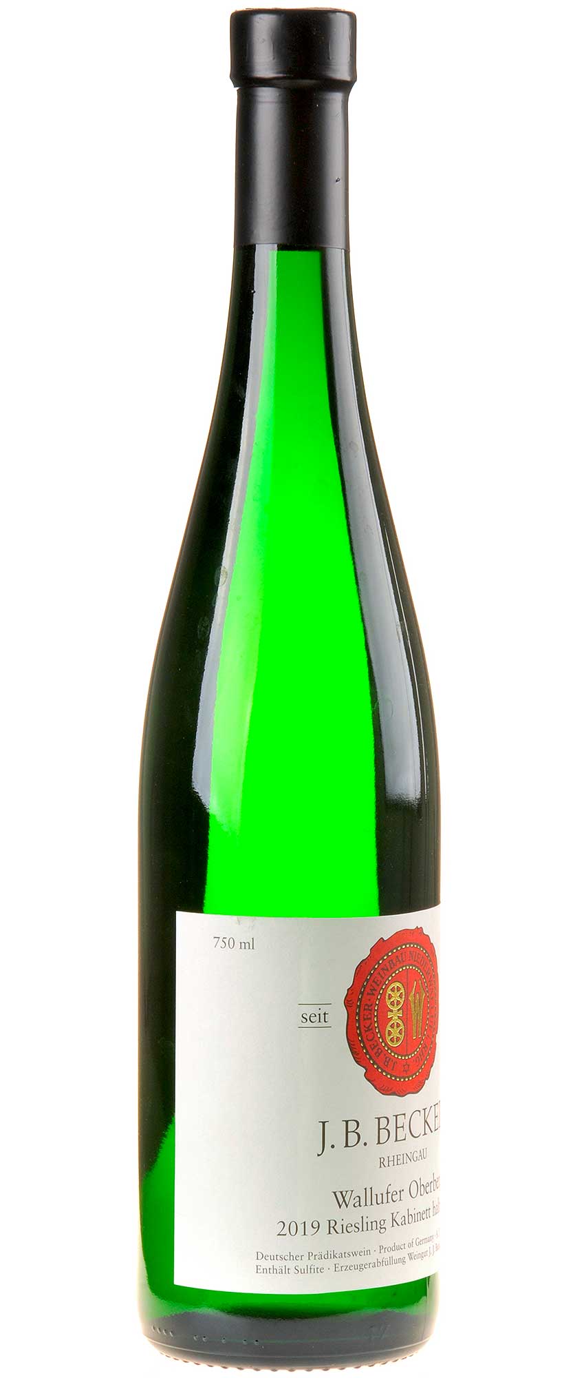 J.B.Becker Riesling Wallufer Oberberg Kabinett Halbtrocken 2019 Seitenetikett