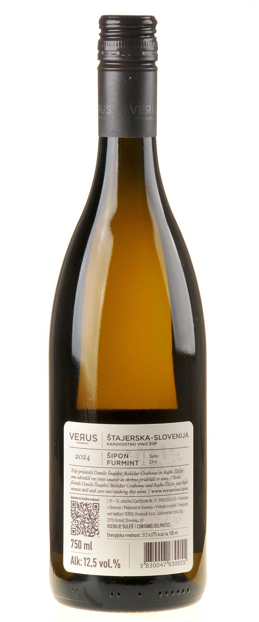 Verus Furmint 2024 Rücketikett