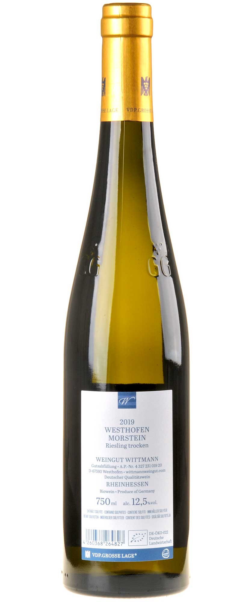 Weingut Wittmann Morstein GG Riesling Bio 2019 Rücketikette