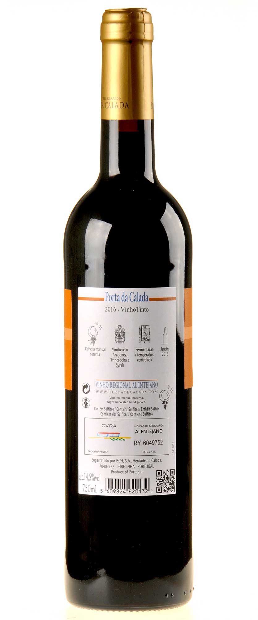 Herdade da Calada Porta da Calada 2016 Rücketikette