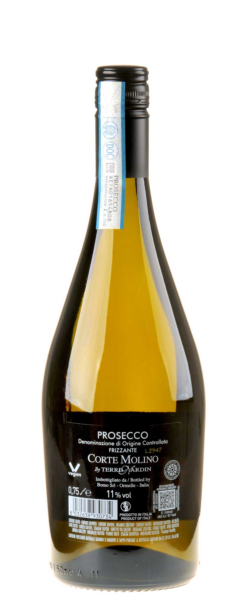 Borgo Molino Corte Molino by Terre Nardin Prosecco DOC Frizzante Rücketikett