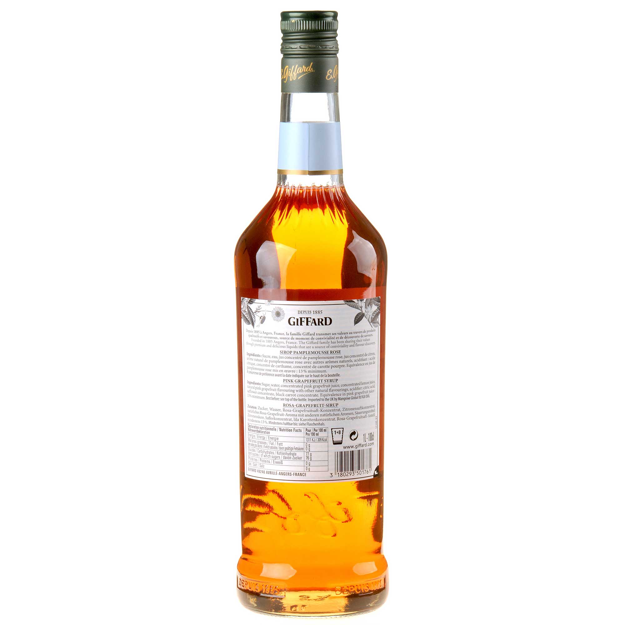 Bild Giffard Pink Grape Sirup 1,0L Rücketikett