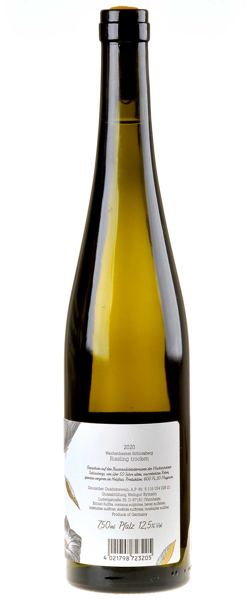 Weingut Eymann Riesling Schlossberg Bio 2020 Rücketikett