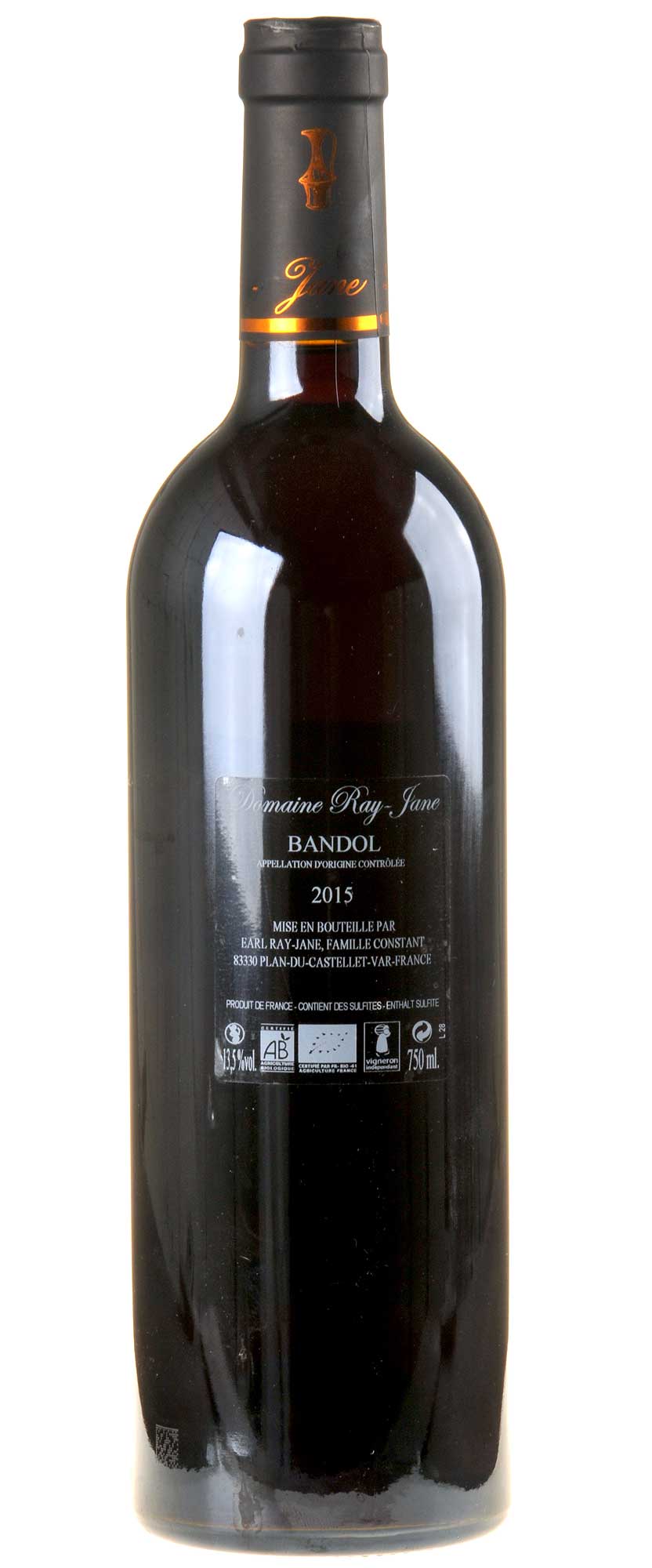 Domaine Ray Jane Bandol Rouge Bio 2015 Rücketikette