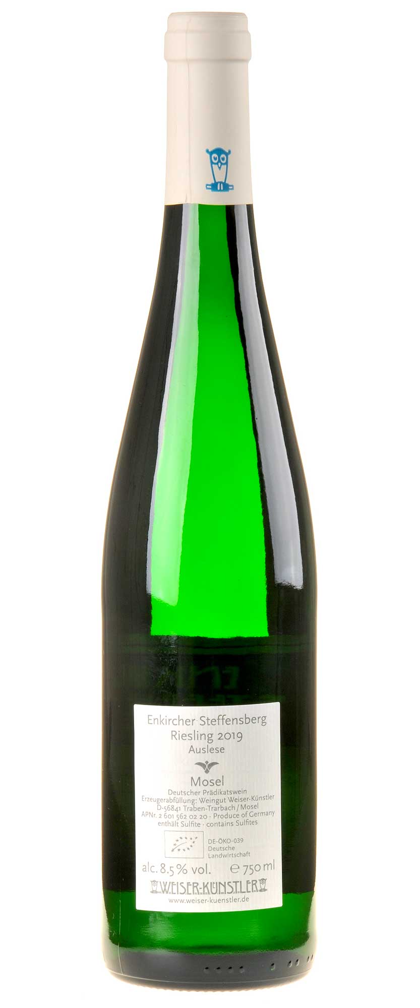 Weiser-Künstler Riesling Enkircher Steffensberg Auslese Bio 2019 Rücketikett