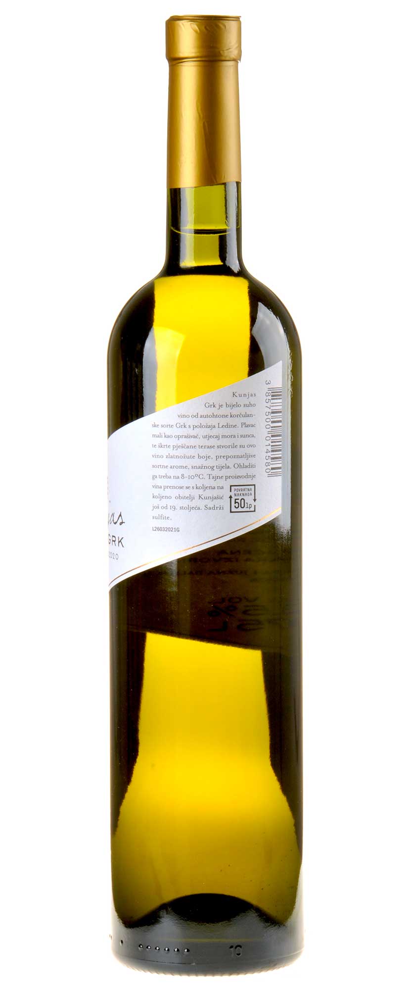 Kunjas Grk 2020 Rücketikett