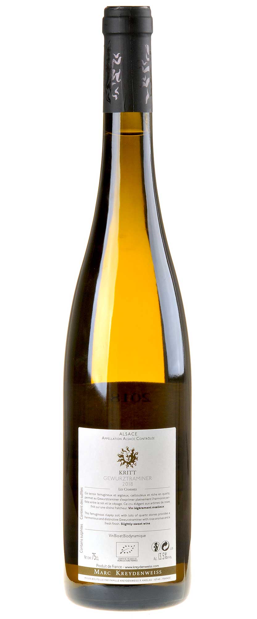 Marc Kreydenweiss Kritt Gewurztraminer Bio 2018 Rücketikett