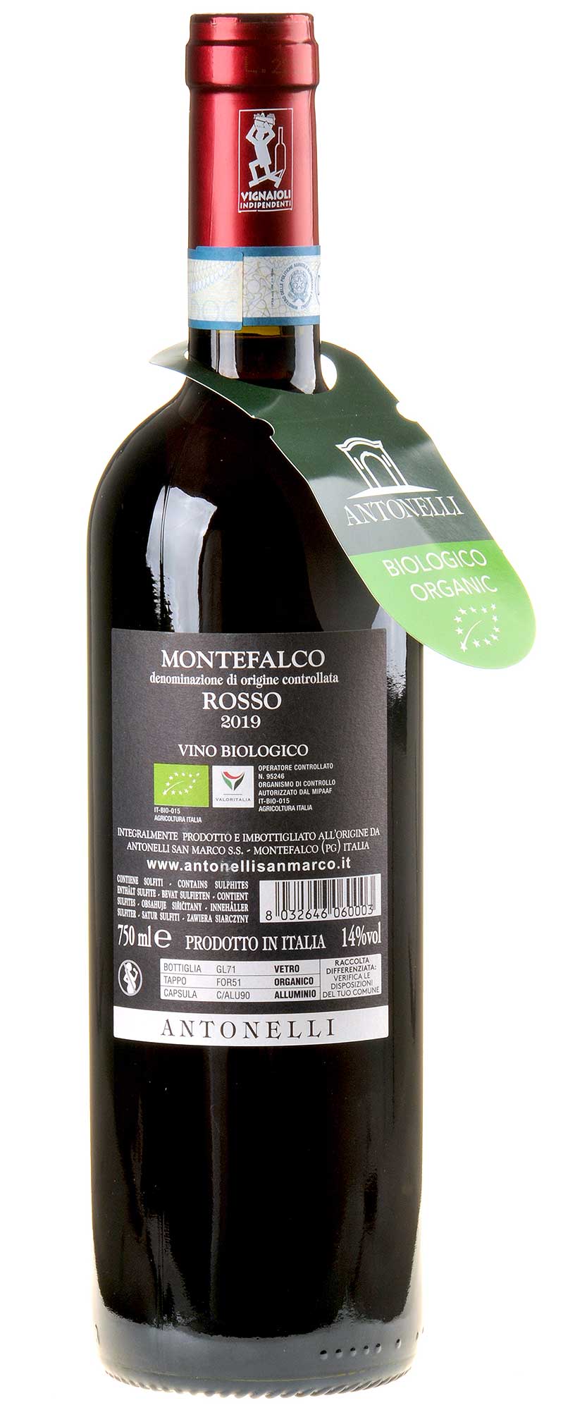 Antonelli Montefalco Rosso Bio 2019 Rücketikett