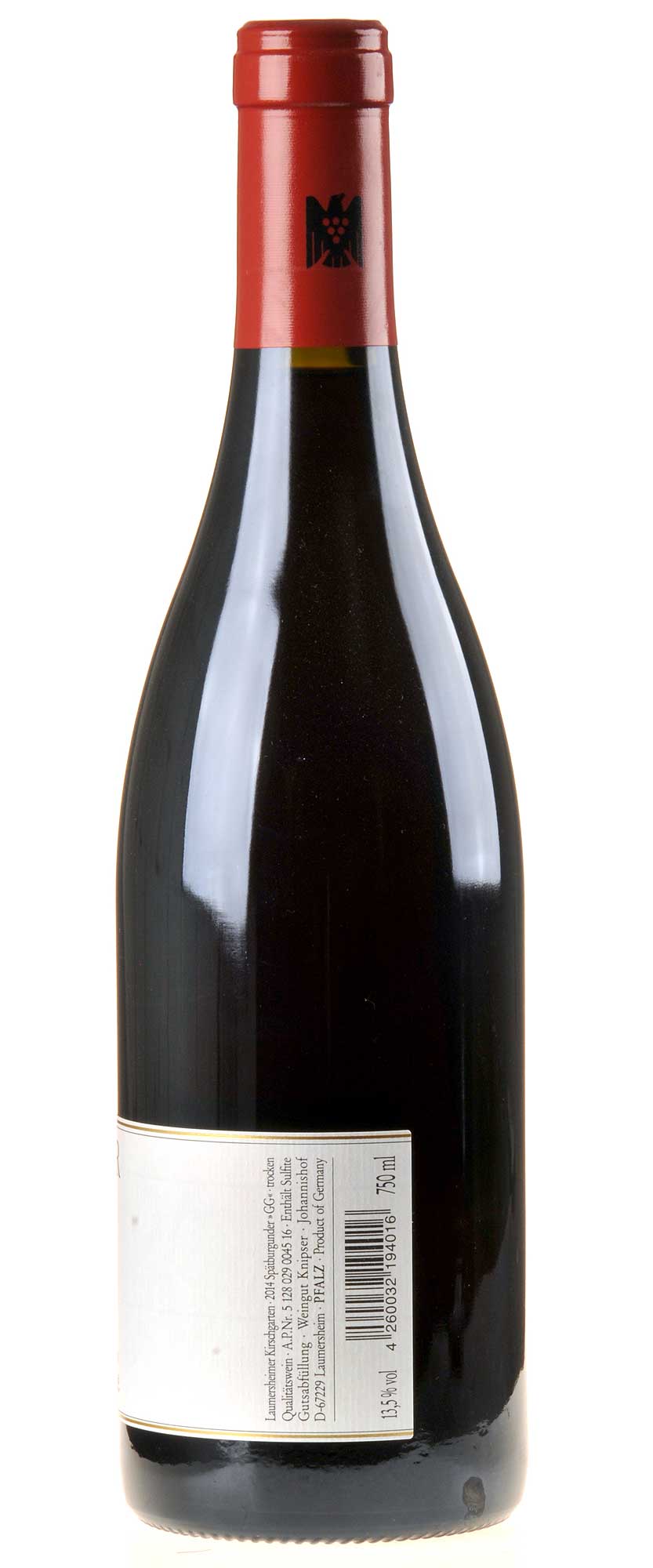 Weingut Knipser Spätburgunder Kirschgarten GG 2014 Rücketikett
