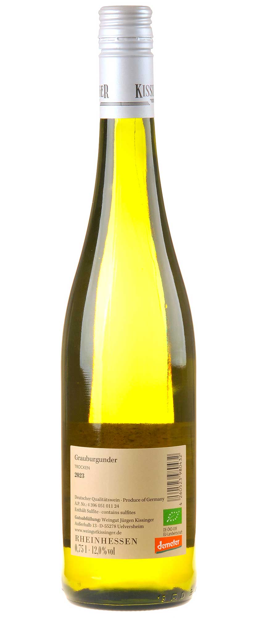 Bild Weingut Kissinger Grauburgunder 2023 Rücketikett