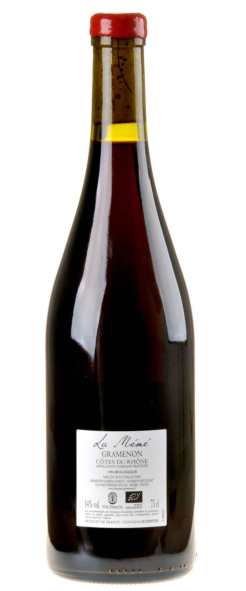 Domaine Gramenon La Mémé Côtes du Rhône Rouge Bio 2021 Rücketikett