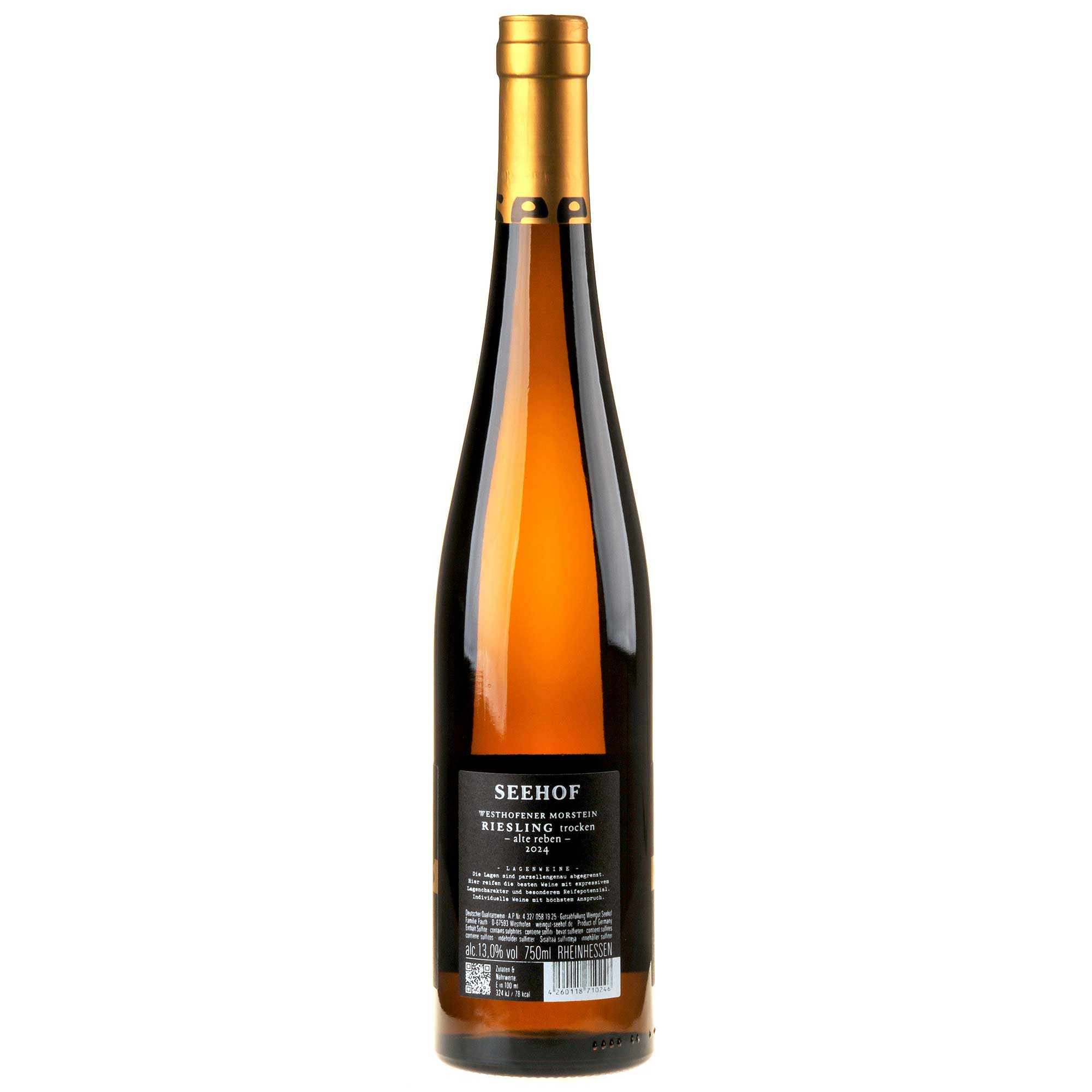 Weingut Seehof Riesling Morstein Alte Reben 2024 Ruecketikett