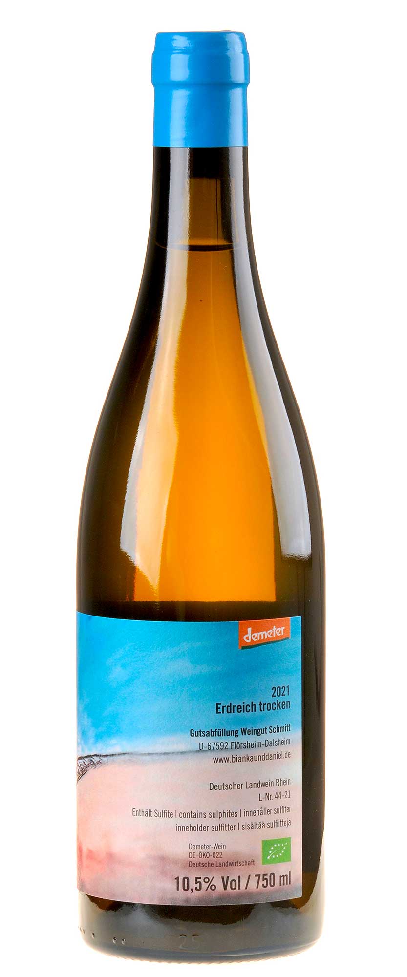 Weingut Bianka und Daniel Schmitt Erdreich Bio 2021 Rücketikett