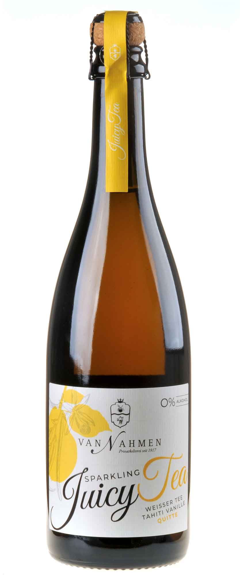 Van Nahmen Sparkling Juicy Tea weißer Tee mit Tahiti Vanille Quitte alkoholfrei Bio