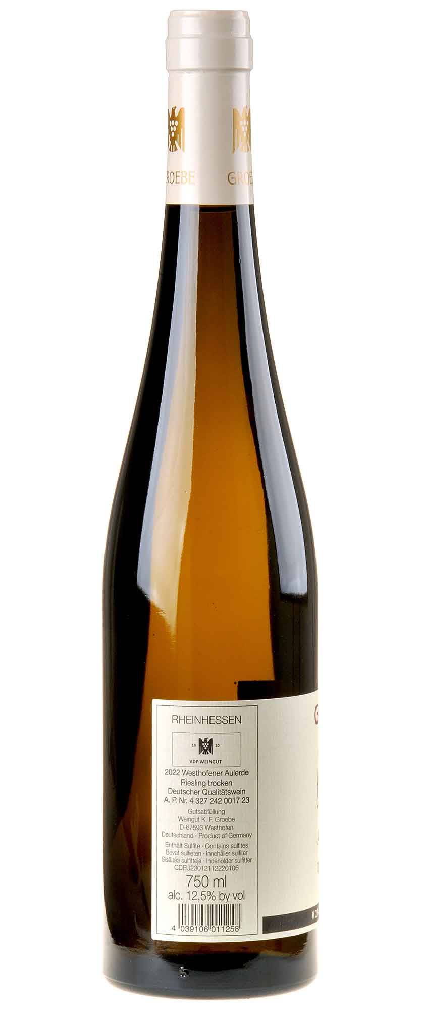 K.F. Groebe Riesling Aulerde Großes Gewächs 2022 Rücketikett