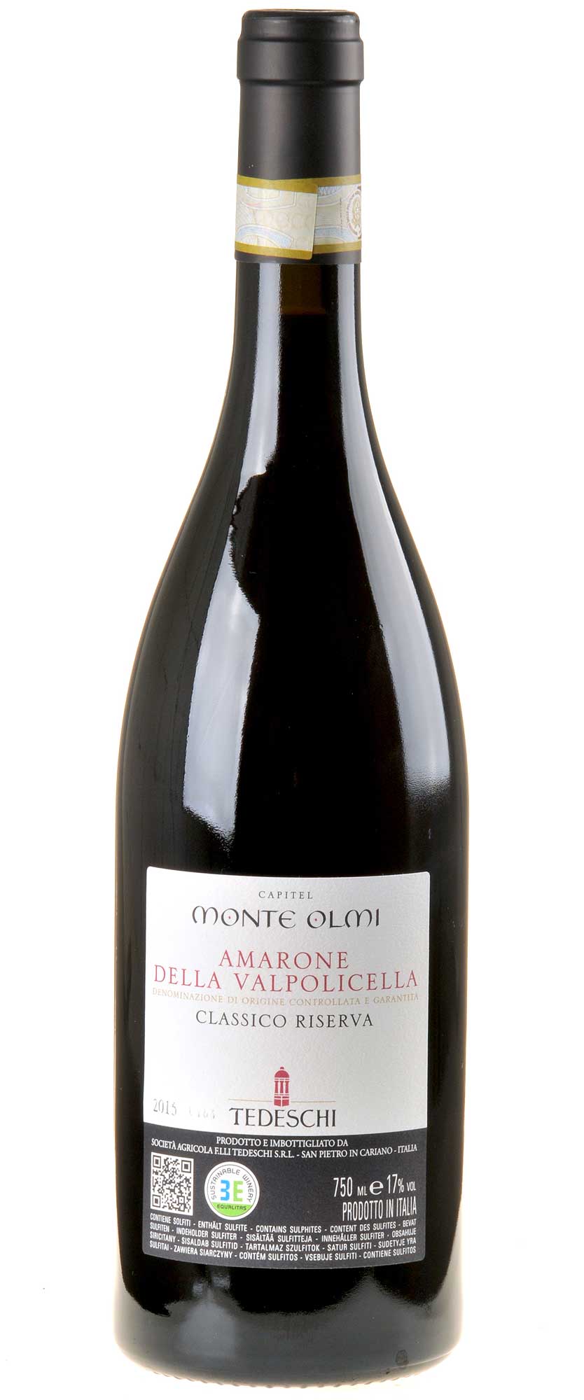 Tedeschi Capitel Monte Olmi Amarone della Valpolicella 2015 Rücketikette