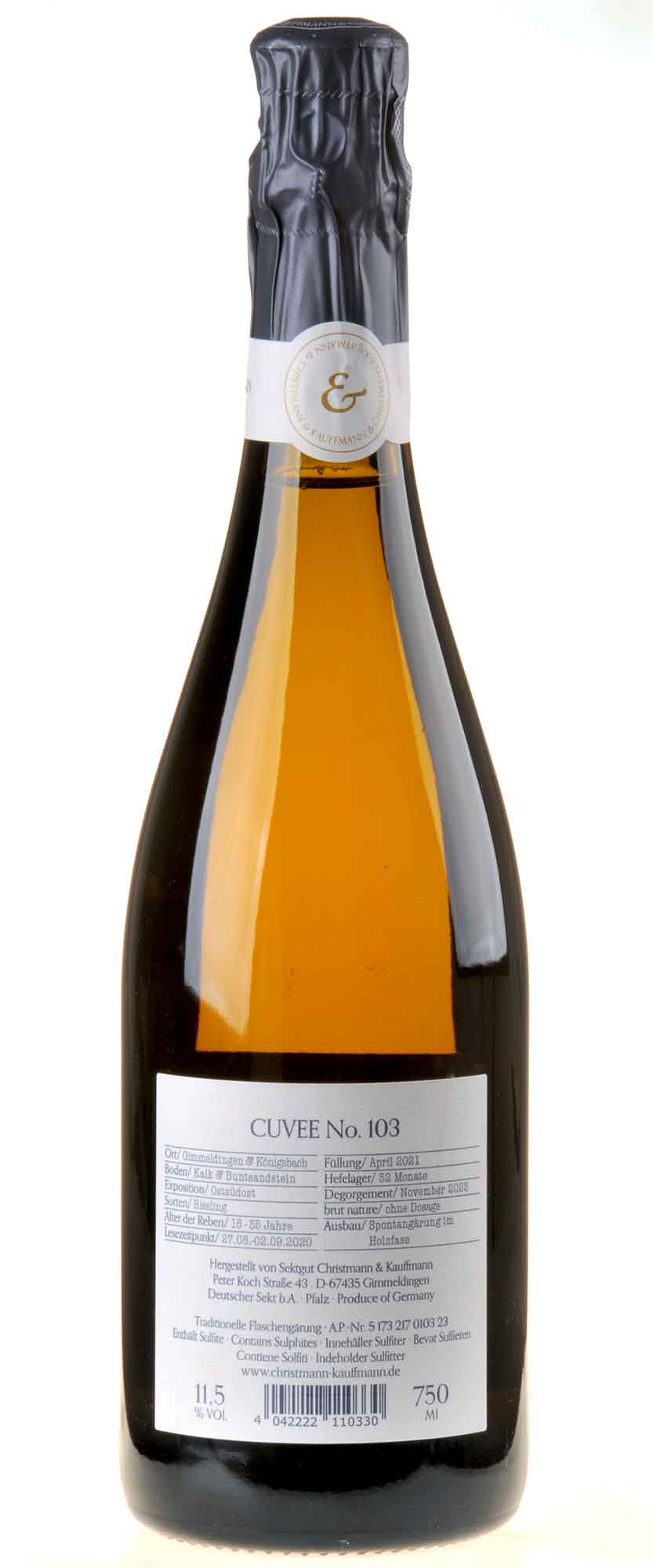 Christmann & Kauffmann Cuvée No. 103 Rücketikett