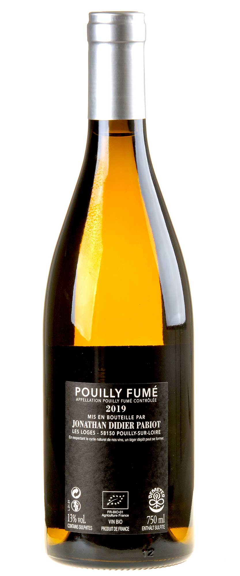 Domaine Jonathan Didier Pabiot Aubaine Pouilly Fumé 2019 Rücketikett