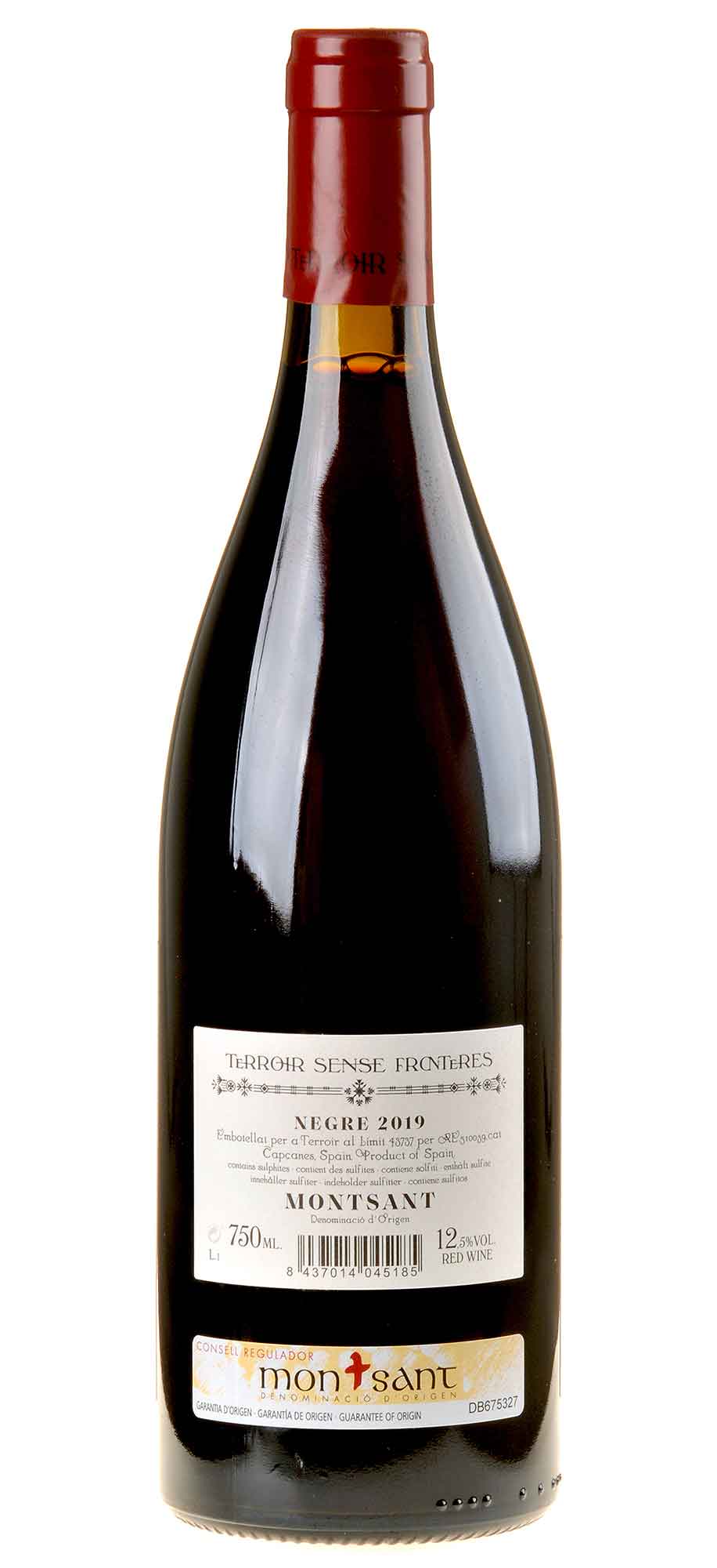 Terroir Sense Fronteres Negre de Montsant 2019 Rücketikett