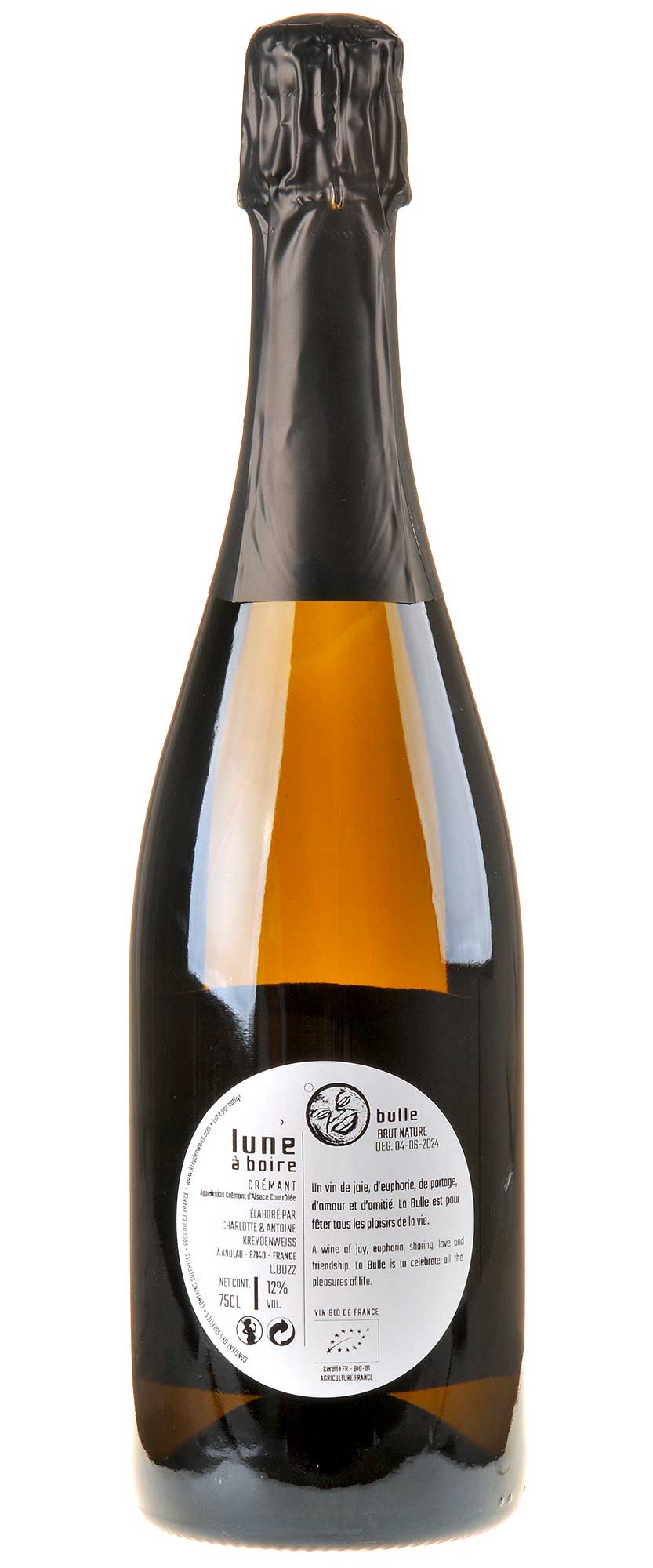Marc Kreydenweiss Lune à Boire Bulle Crémant d'Alsace Rücketikett