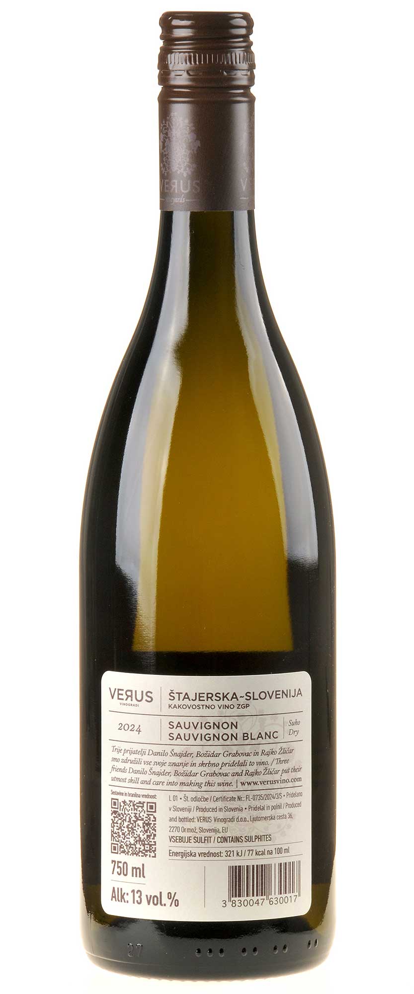 Verus Sauvignon Blanc 2024 Rücketikett