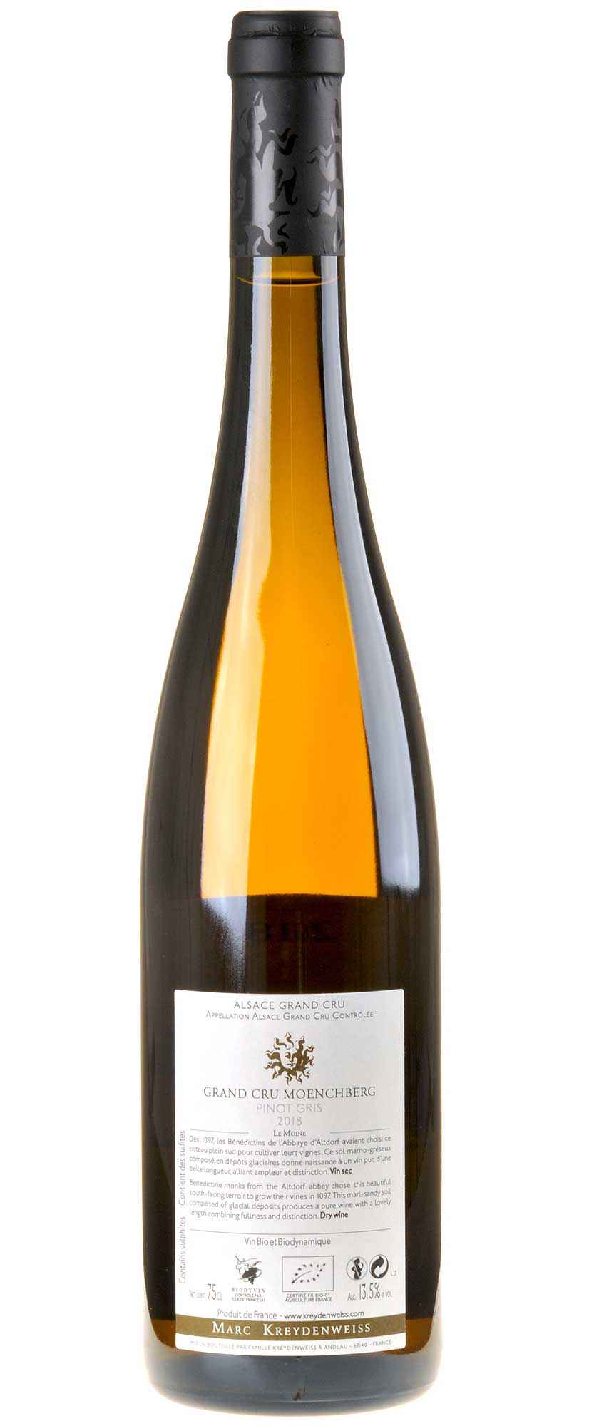 Marc Kreydenweiss Moenchberg Alsace Grand Cru Pinot Gris Bio 2018 Rücketikette