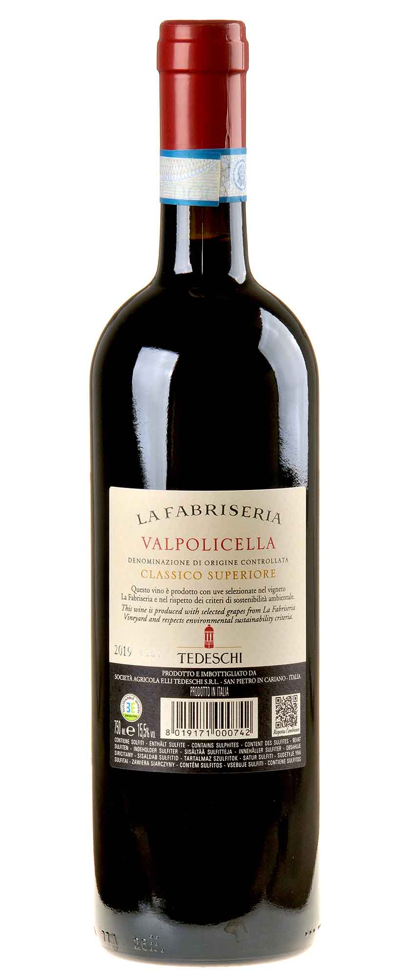 Tedeschi La Fabriseria Valpolicella Superiore 2019 Rücketikett