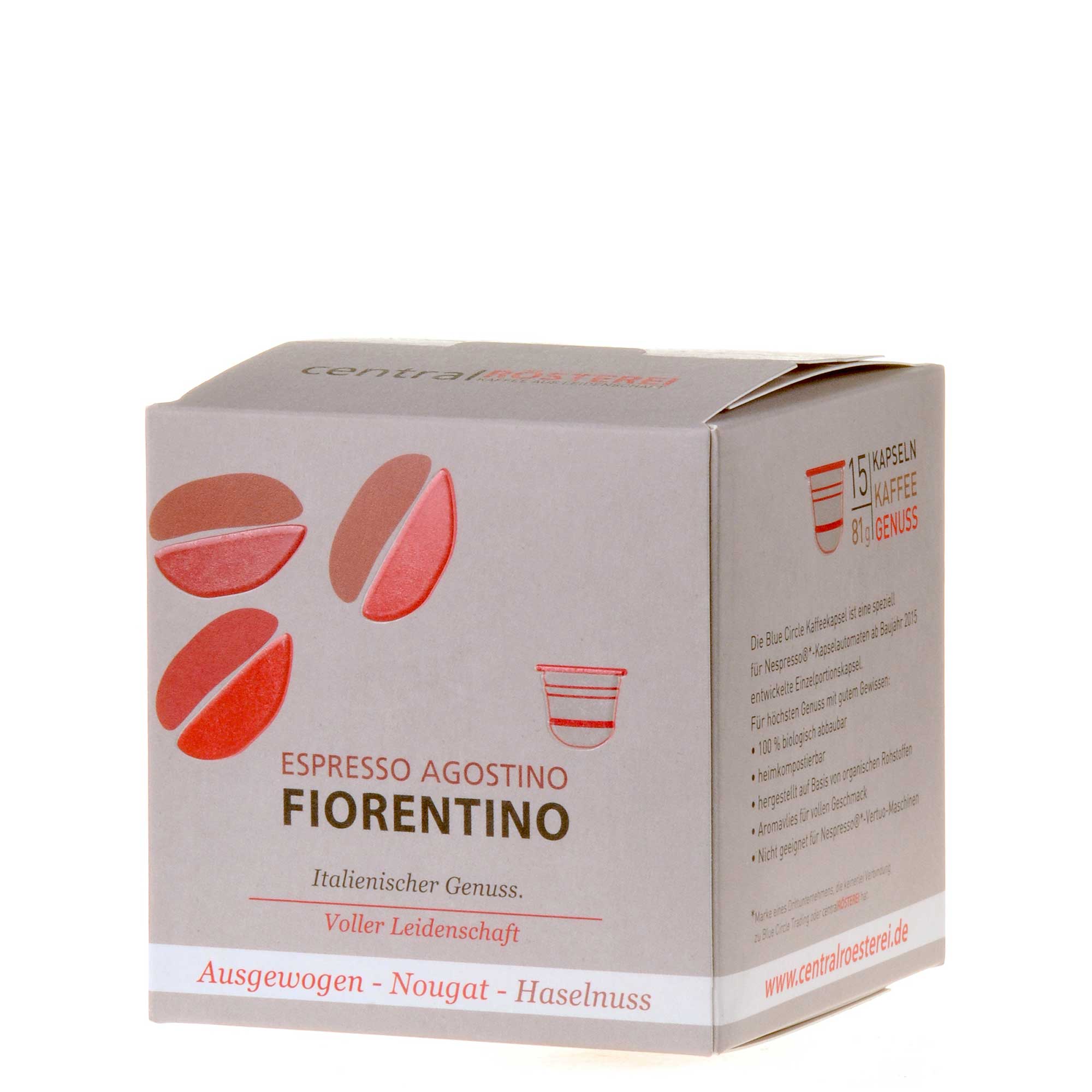 CentralRösterei Kaffeekapseln Fiorentino vorne