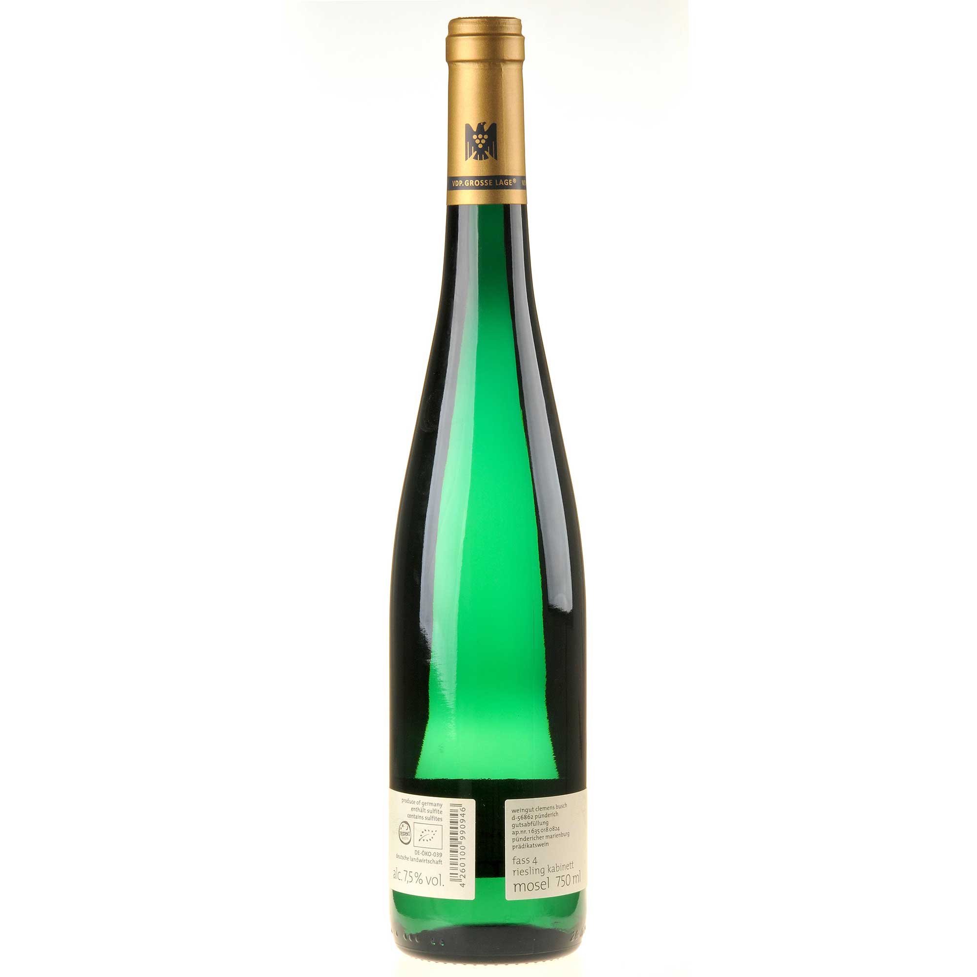 Clemens Busch Riesling Marienburg Kabinett Fass 4 2023 Rücketikett 