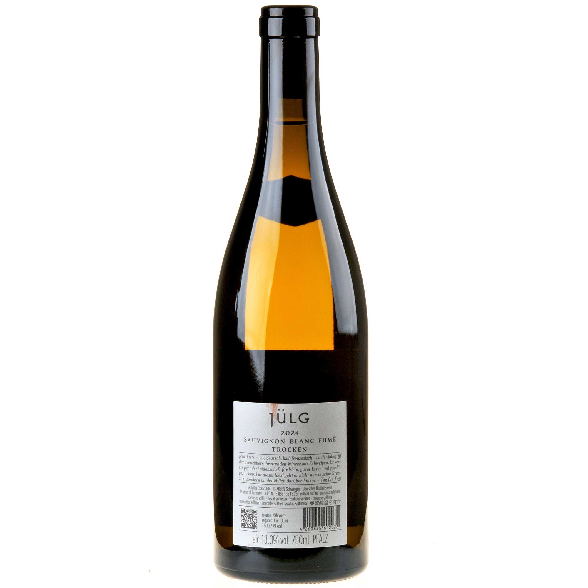 Jülg Sauvignon Blanc Fume Jeand Fritz 2024 Rücketikett