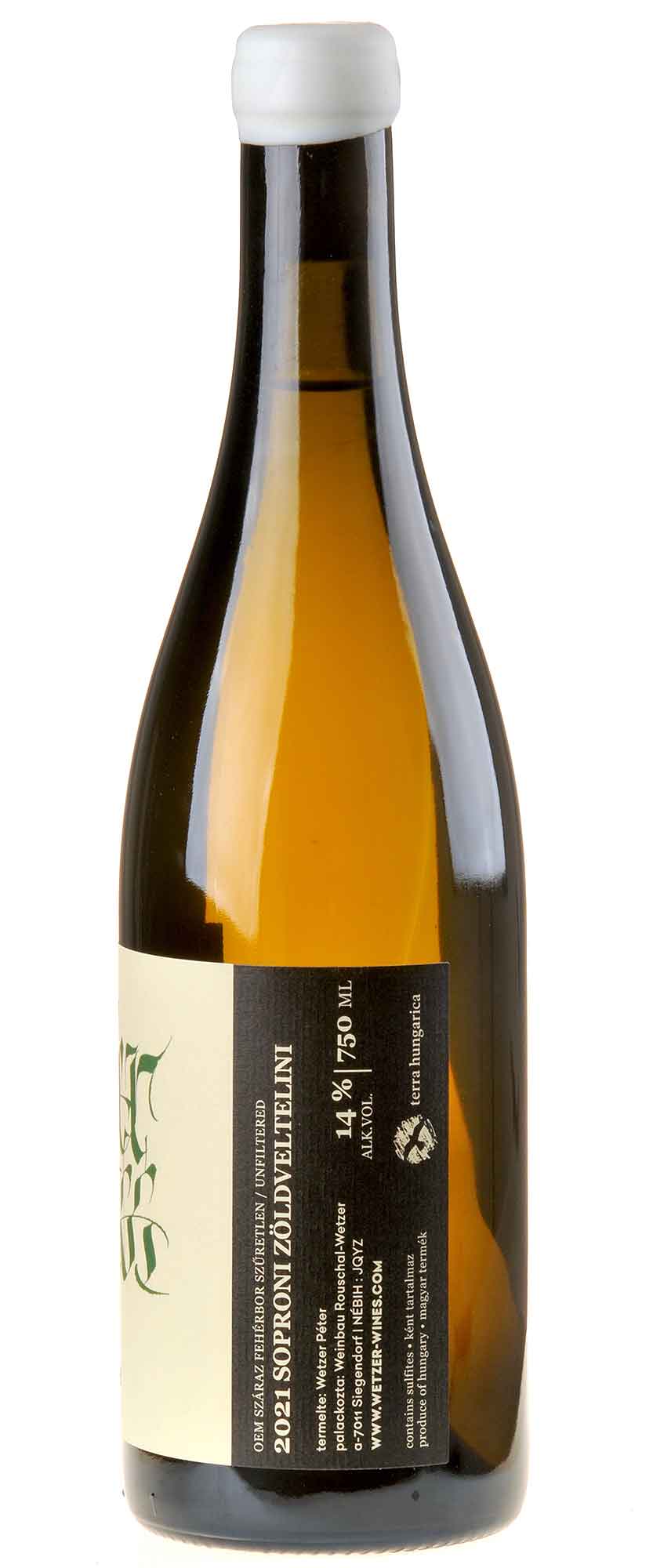 Peter Wetzer Sopron Weiss 2021 Rücketikett