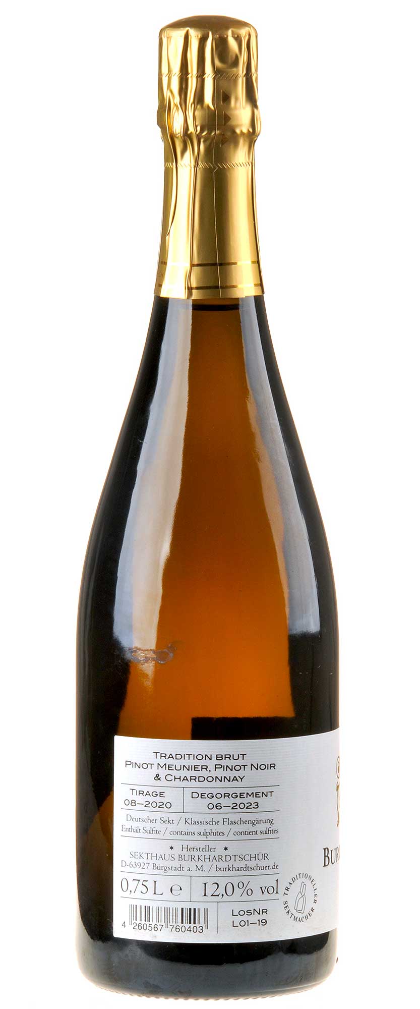 Bild Sekthaus BurkhardtSchür Tradition Brut Rücketikett