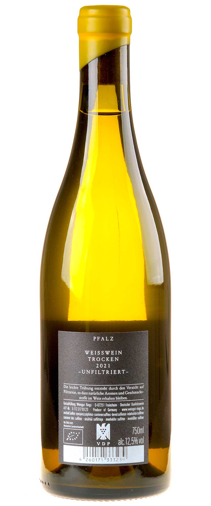 Weingut Rings Kalk & Stein Bio 2021 Rücketikett