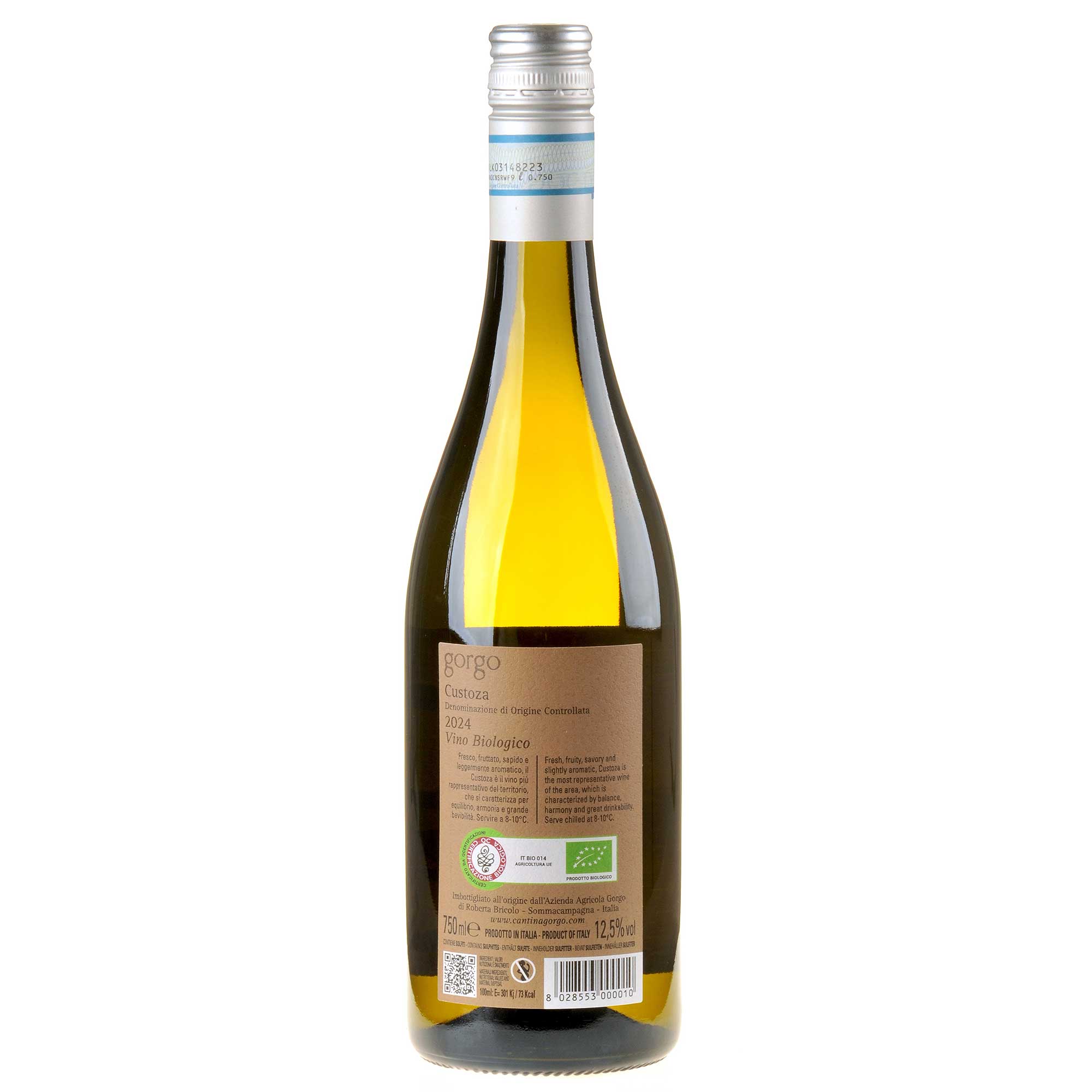 Gorgo Custoza Bio 2024 Rücketikett