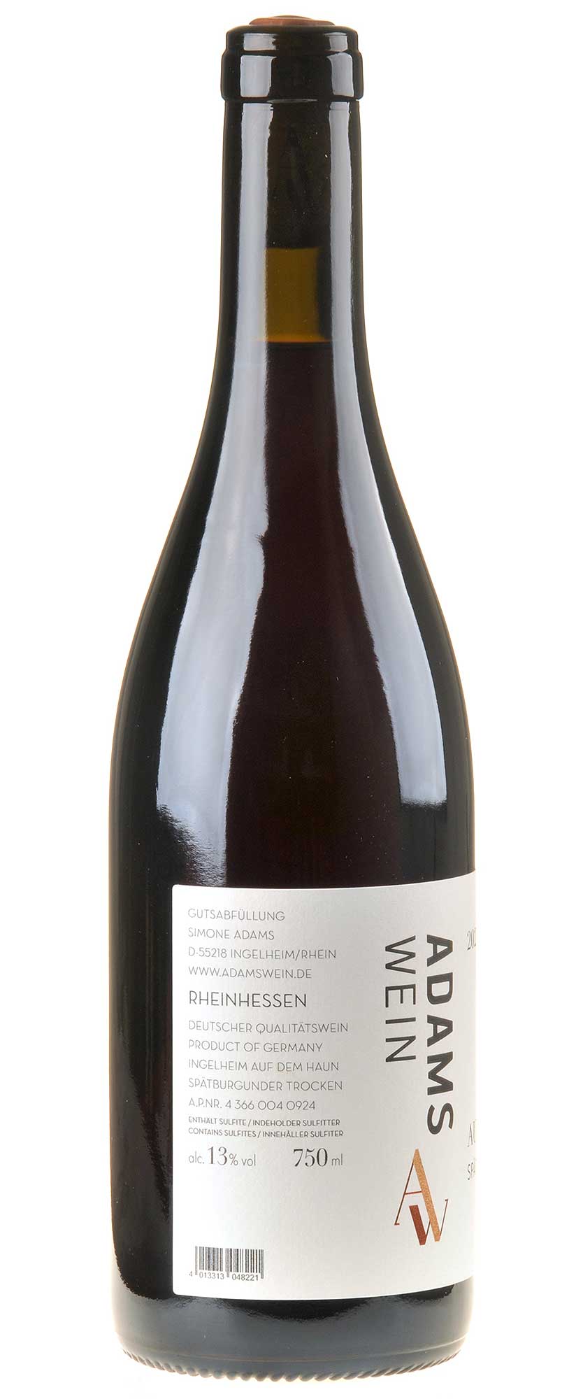 AdamsWein Spätburgunder auf dem Haun 2022 Rücketikett