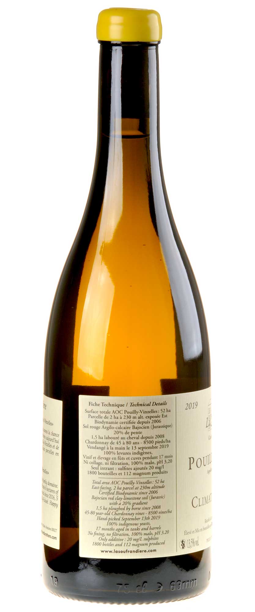 Bret Brothers & La Soufrandière Pouilly-Vinzelles "Les Quarts" ZEN Bio 2019 Seitenansicht