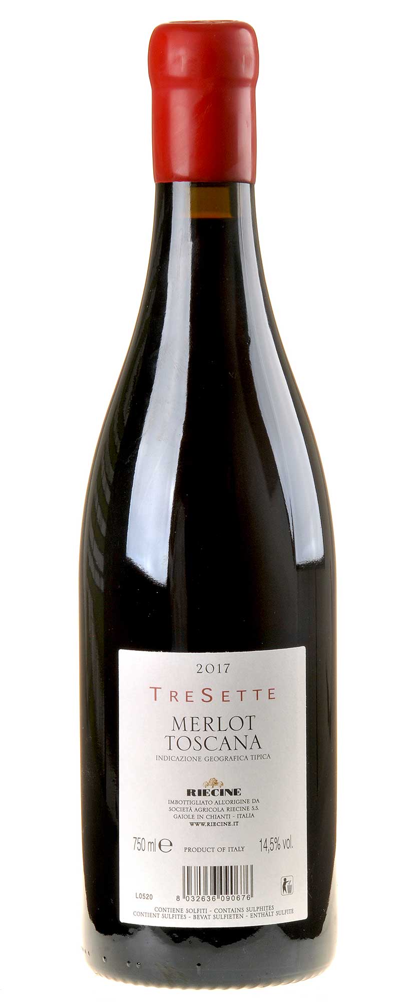 Riecine TreSette 777 Merlot Toscana IGT 2017 Rücketikette
