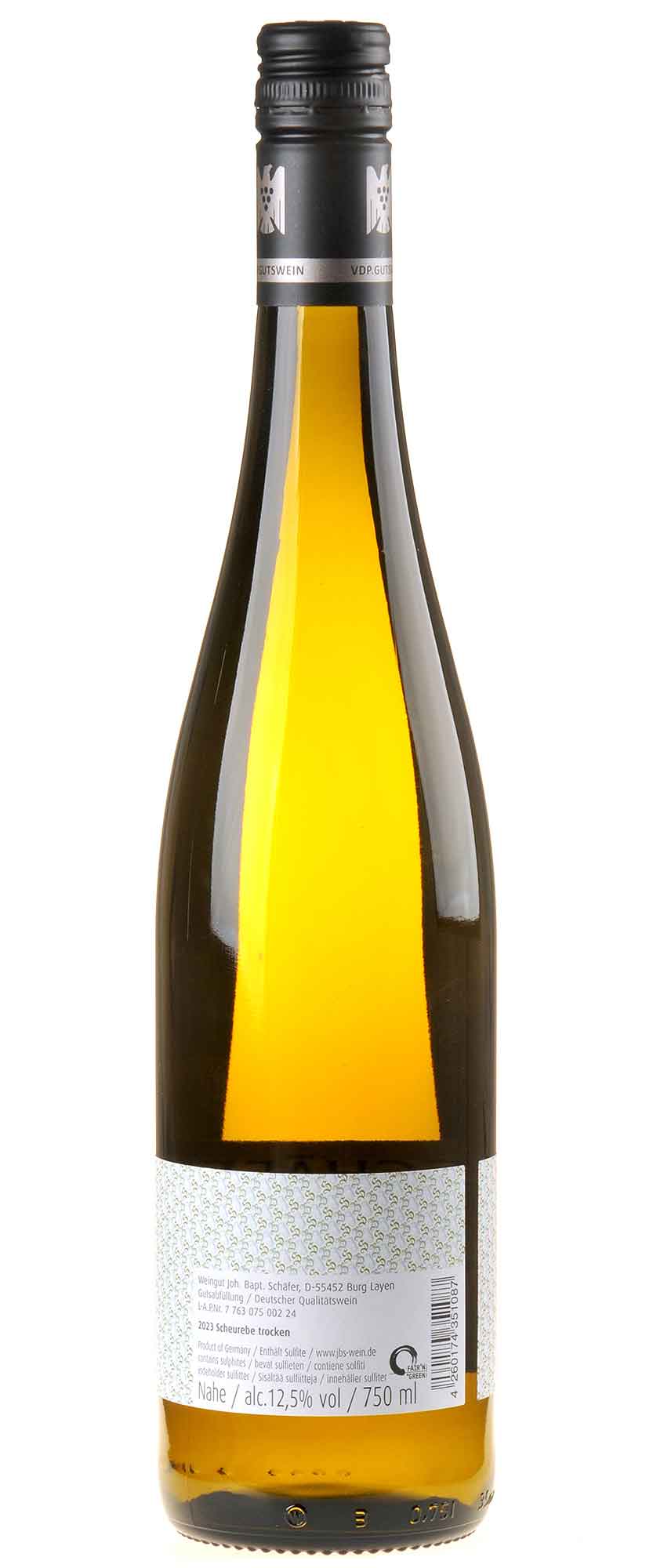 Joh. Bapt. Schäfer Scheurebe 2023 Rücketikett