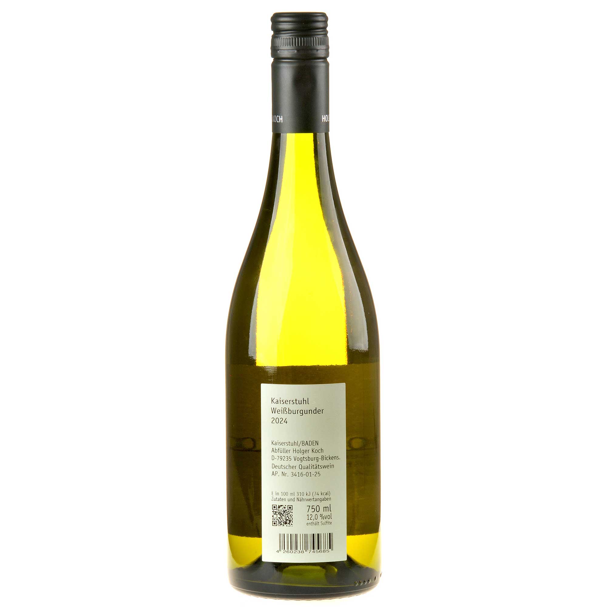 Holger Koch Weißburgunder Kaiserstuhl 2024 Rücketikett