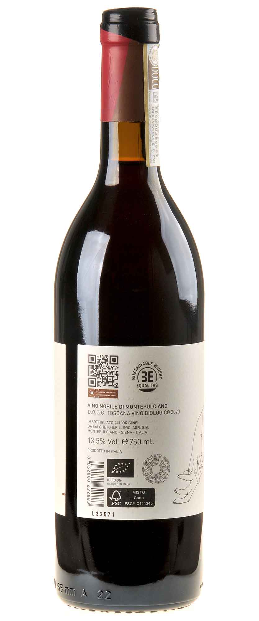 Salcheto Vino Nobile di Montepulciano Bio 2020 Rücketikett