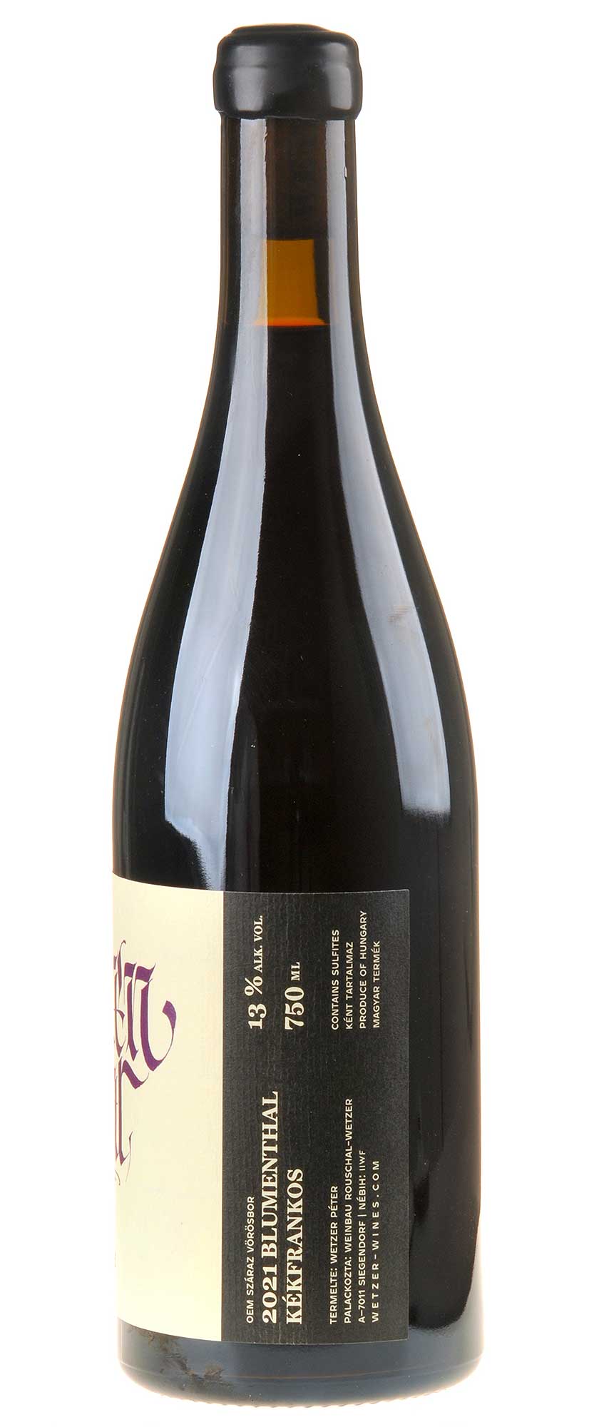 Bild Peter Wetzer Kékfrankos Blumenthal 2021 Rücketikett